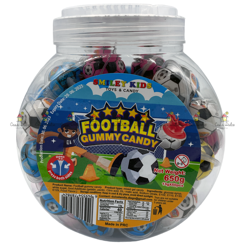 Smiley Kids - Gummy Candy Football 12/50