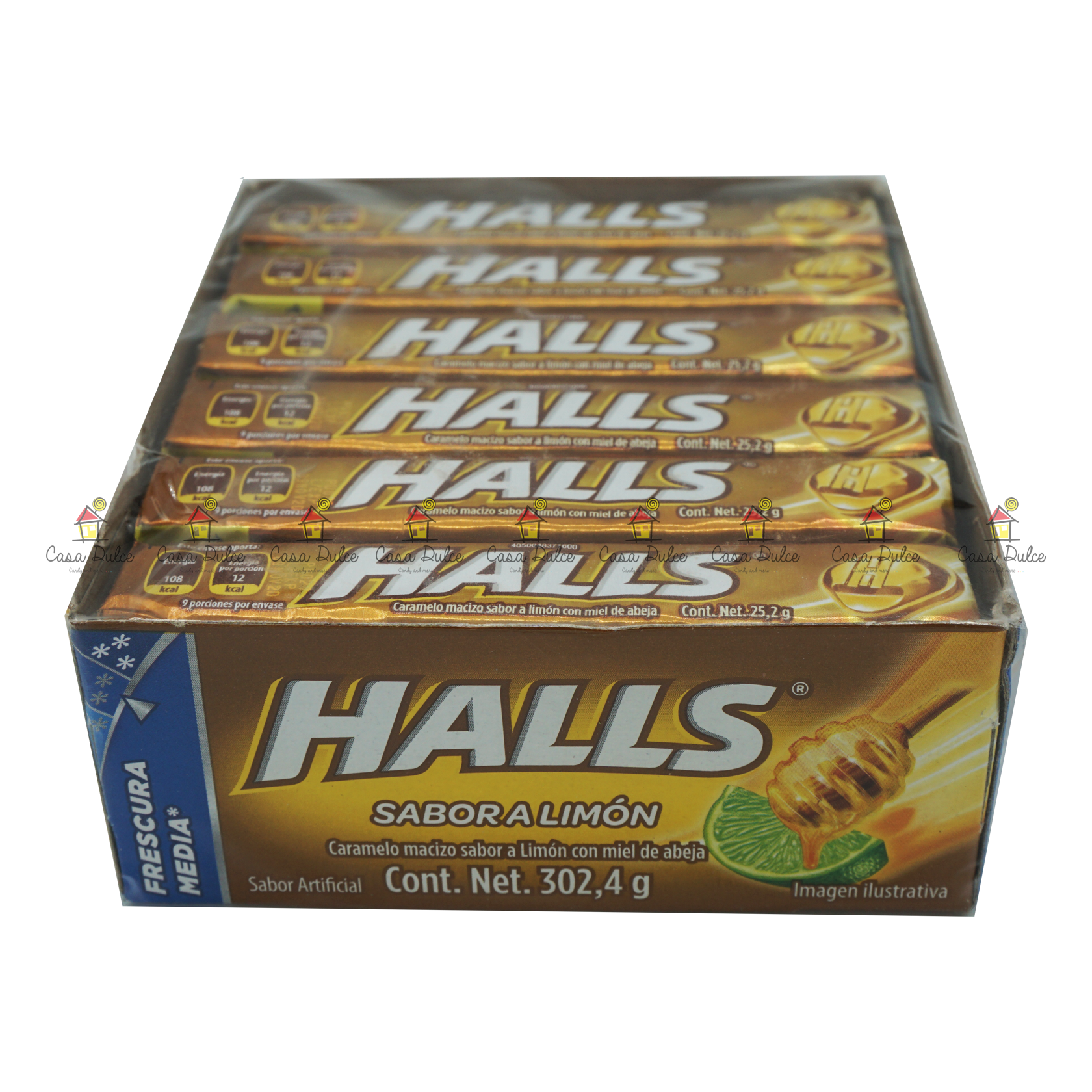 Dulce Halls limon miel 12 de 9 cuadretas (IEPS inc.)