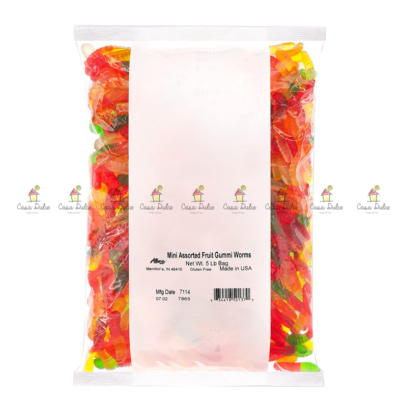 ALB - Mini Assorted Fruit Gummi Worms 4/5LBS