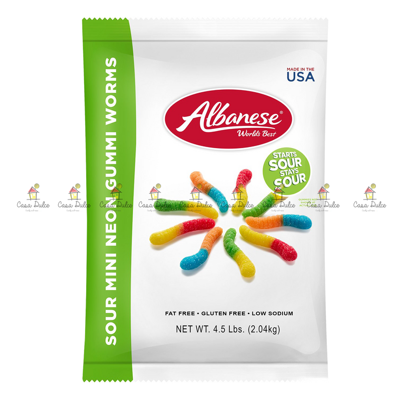 ALB - Sour Mini Neon Gummi Worms 4/4.5LB